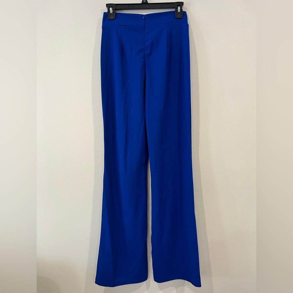 High Waisted Wide Leg Dress Pants Royal Blue Size L NWT - Picture 6 of 7